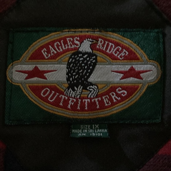 Eagles Ridge Outfitters mens 1X canvas gray vest, red black flannel lining - Picture 3 of 10